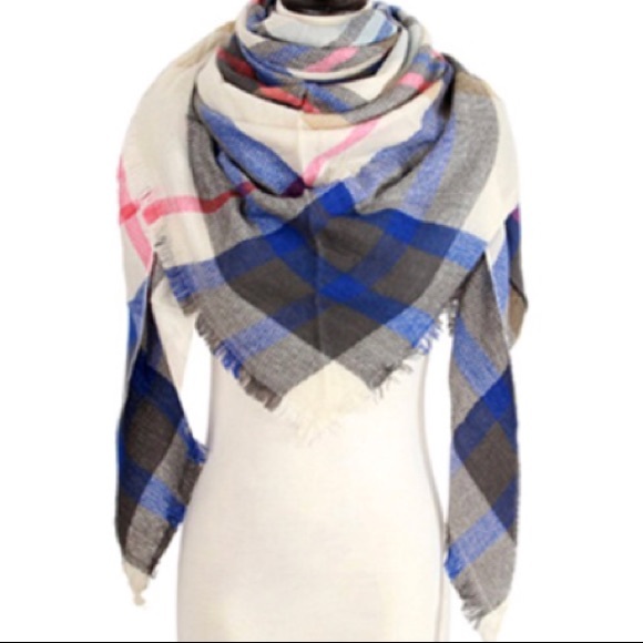 Accessories - ❌Sold❌Cashmere Acrylic blend Plaid Blanket Scarf